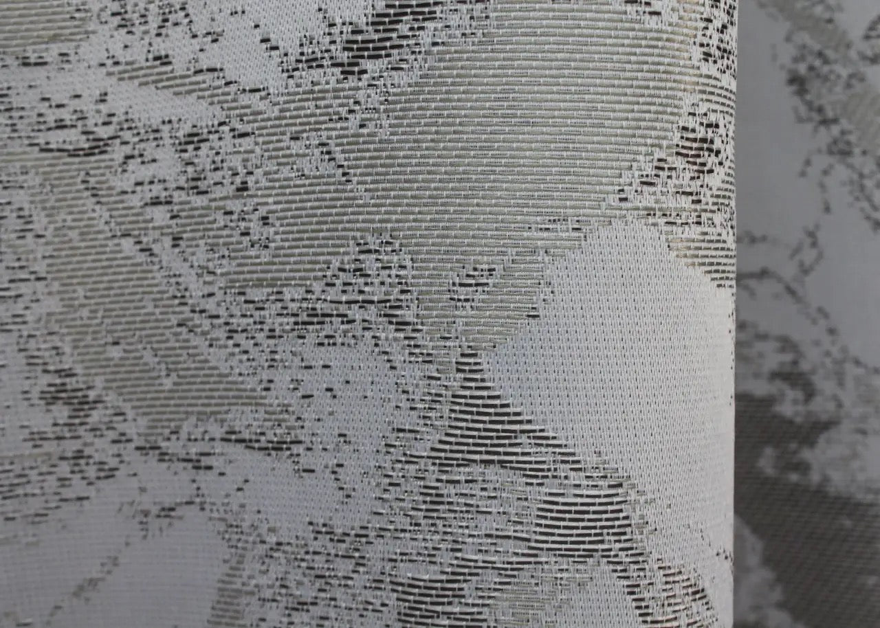 Elegant Light Gray & Wenge Jacquard Curtains – Marble Collection – Set of 2 – 70% Light Blocking