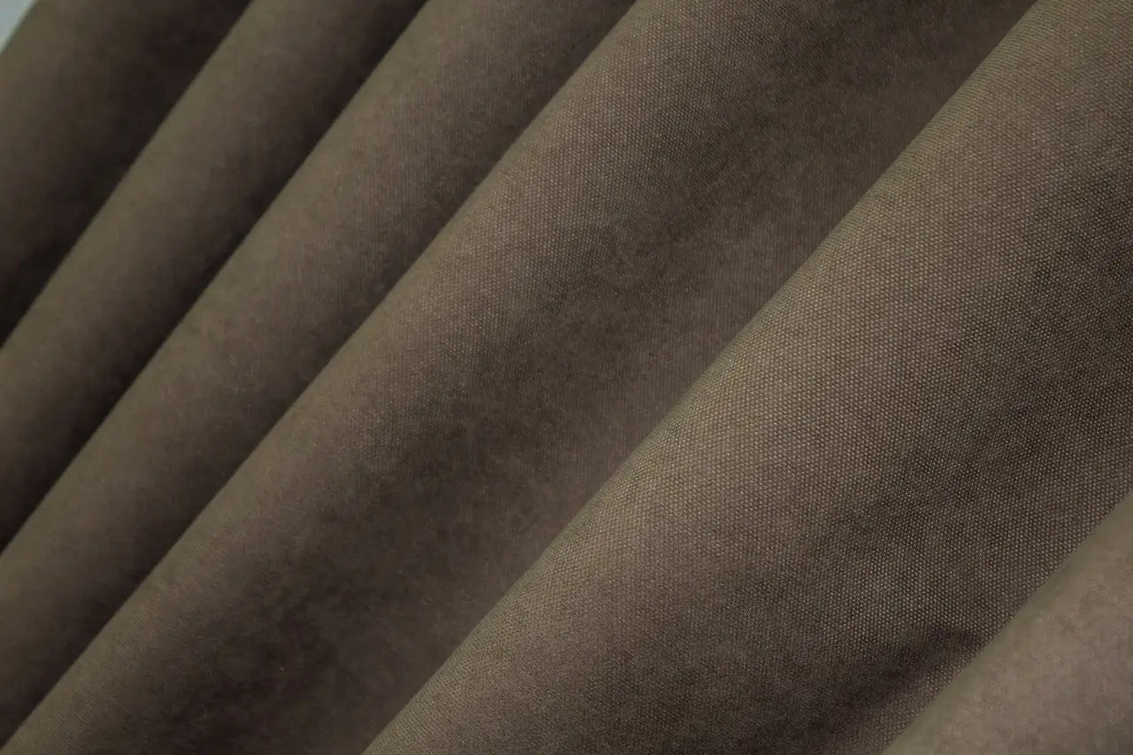 Warm mocha brown window curtains, offering privacy with a luxurious, soft-touch fabric.