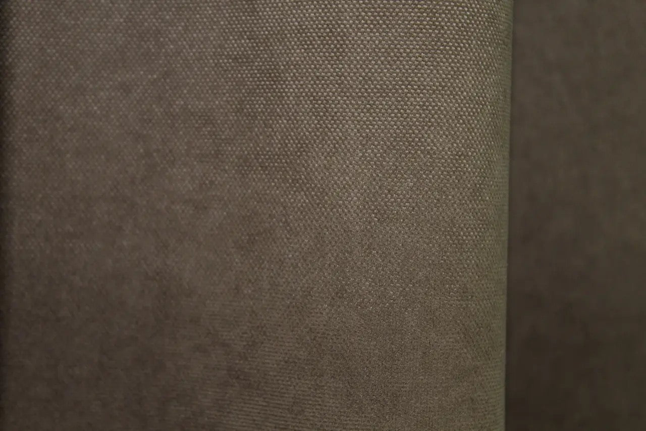 Soft-touch mocha curtains with a smooth, velvety texture, enhancing elegant interiors.