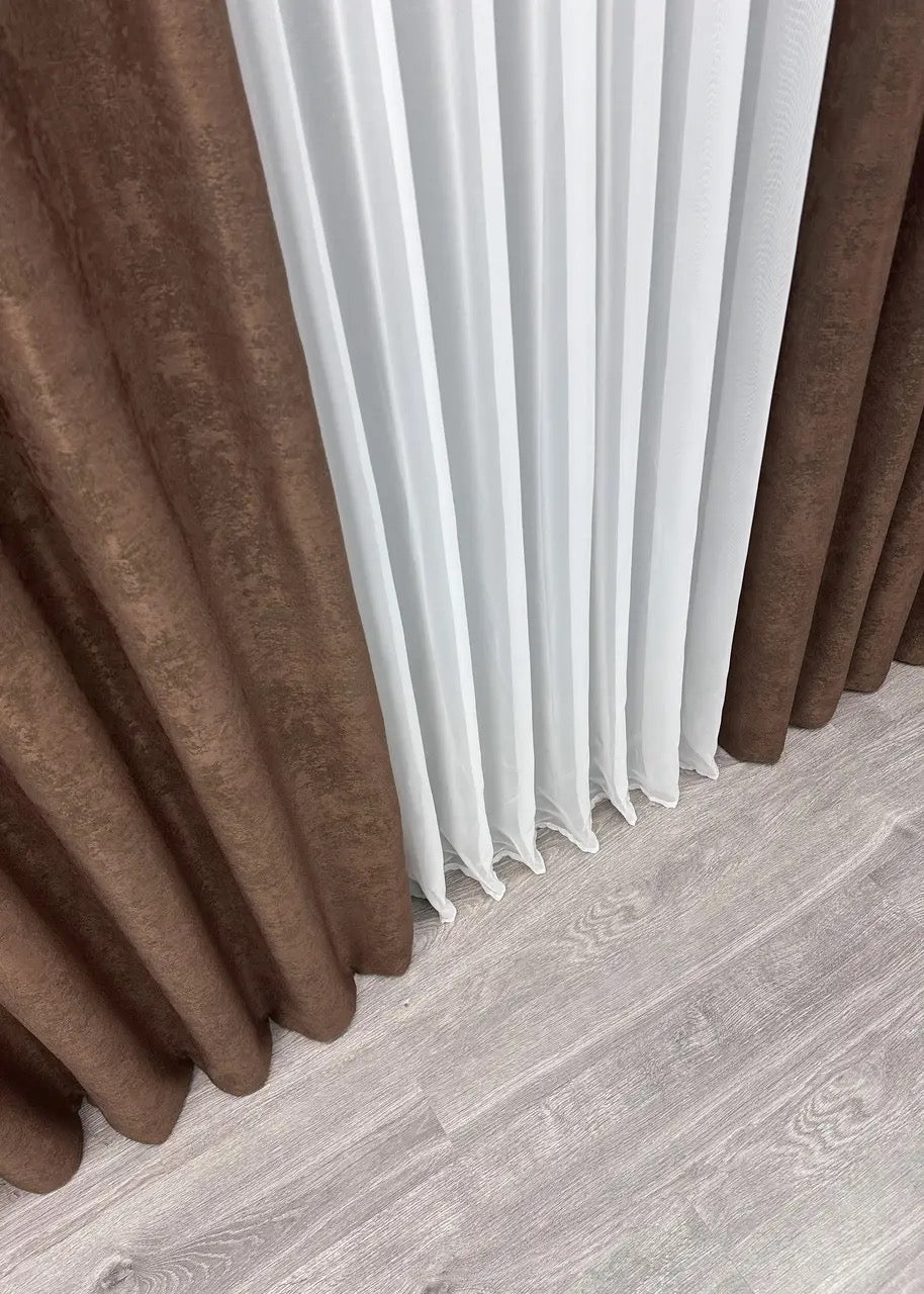 Premium brown jacquard curtain set – durable, stylish, and designed to elevate any home décor.