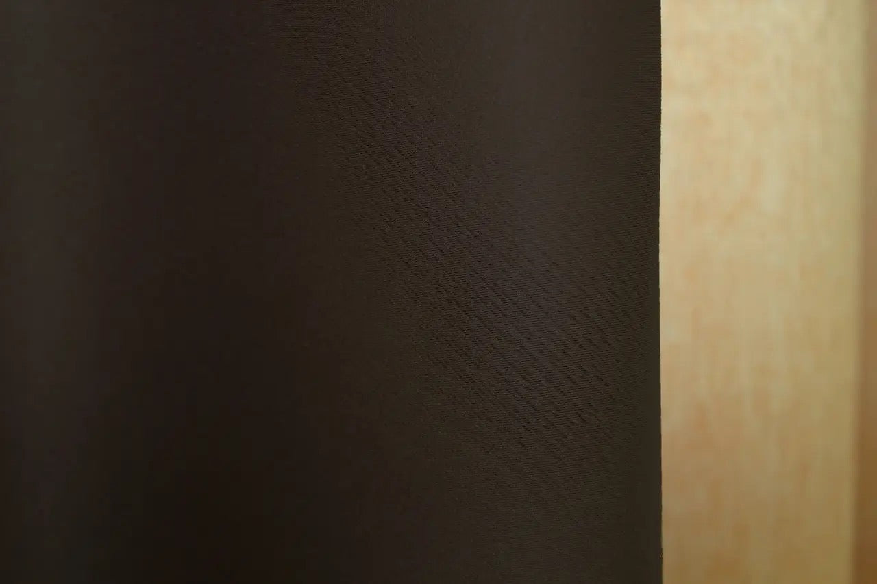 Elegant and stylish wenge brown (dark brown, chocolate) and gold (bronze, brass) combined blackout jacquard curtains for a contemporary and luxurious atmosphere.