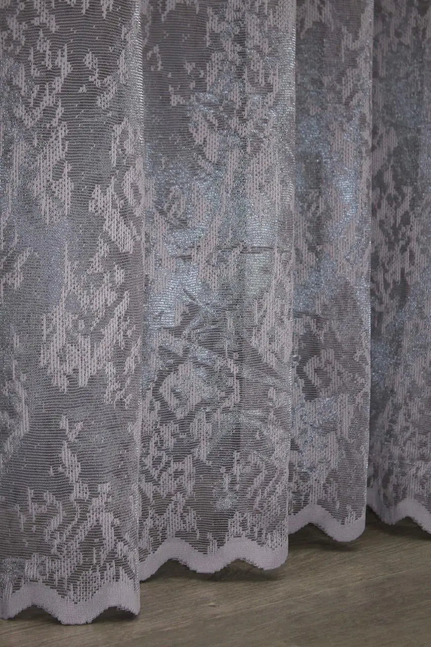 Sheer grey curtain, 3x2.7m, with pleat tape – ready-made option