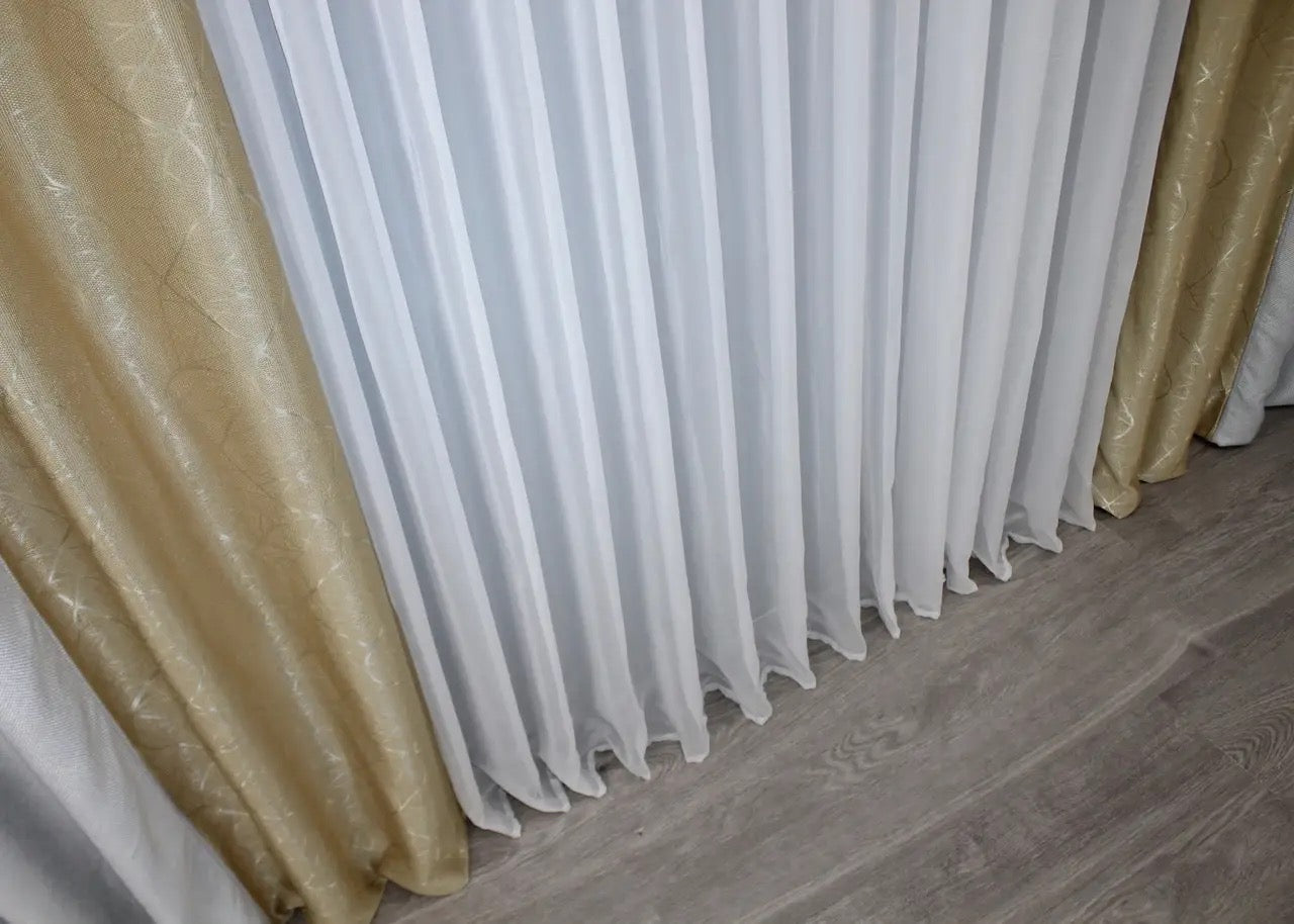 Soft and light grey and beige linen burlap curtains designed to enhance minimalist and contemporary spaces.