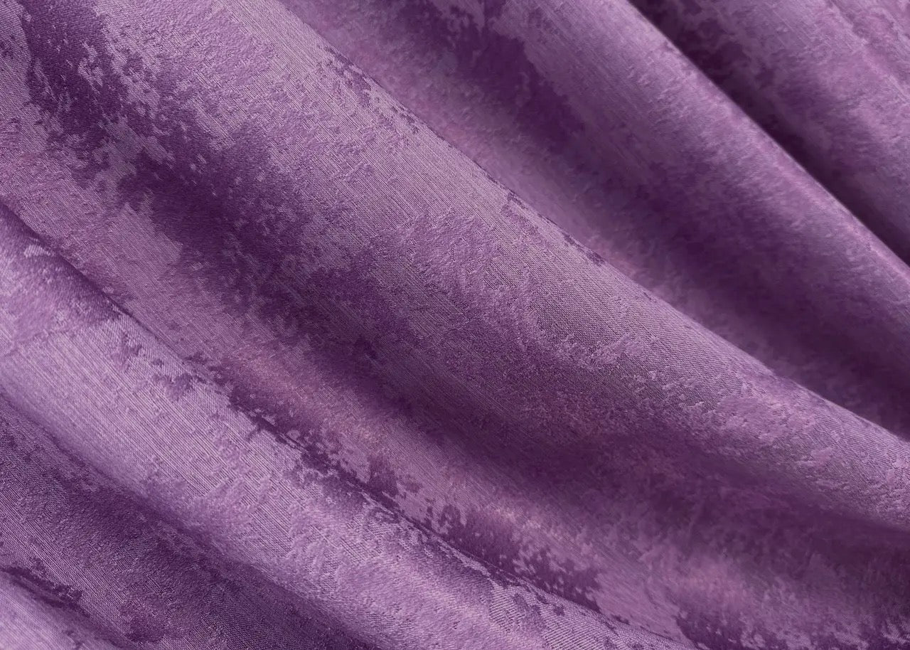 Opulent wisteria-colored jacquard curtains with soft lavender hues, bringing a serene and luxurious feel to your room décor.