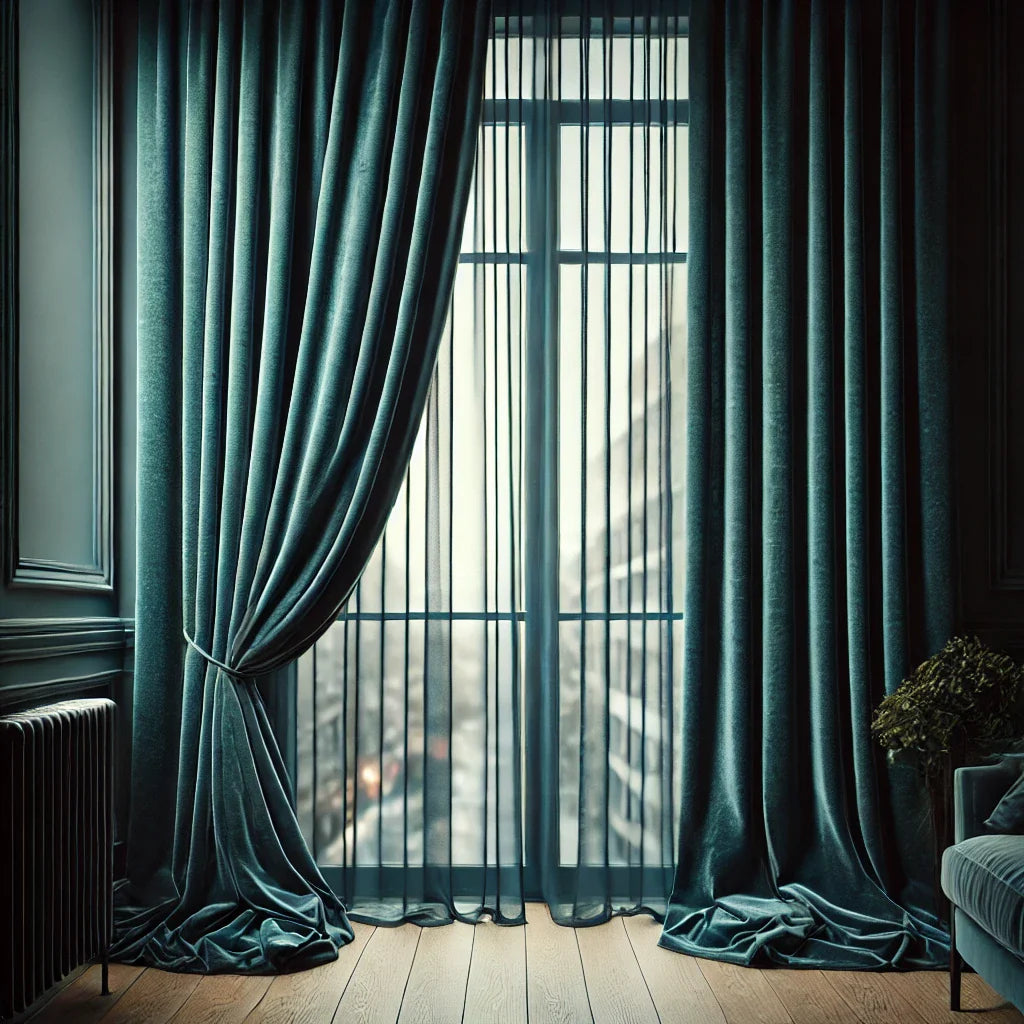 Elegant Light Grey Microvelvet Curtains – Set of 2 Panels