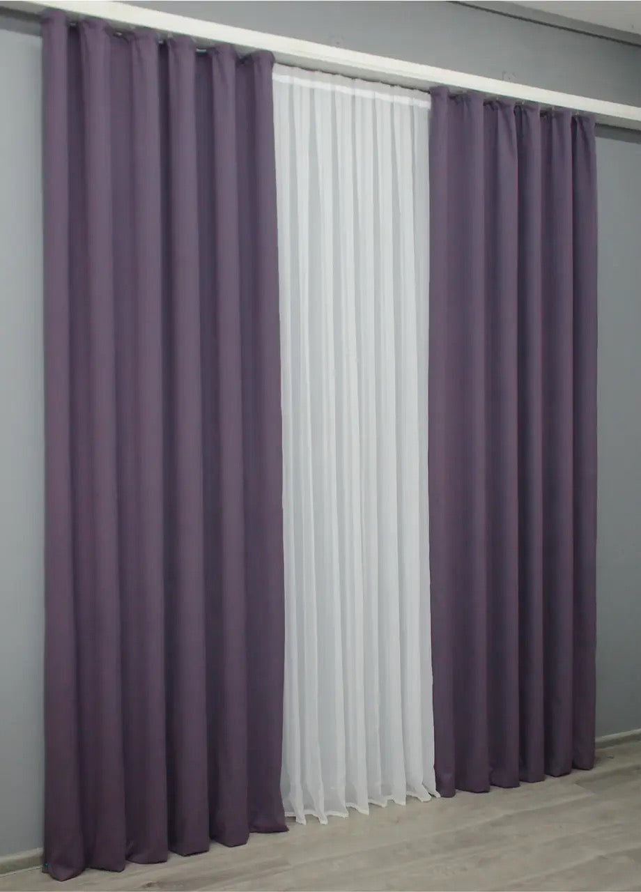 Luxurious Lilac Microvelvet Curtains – Set of 2 – 70% Light Blocking