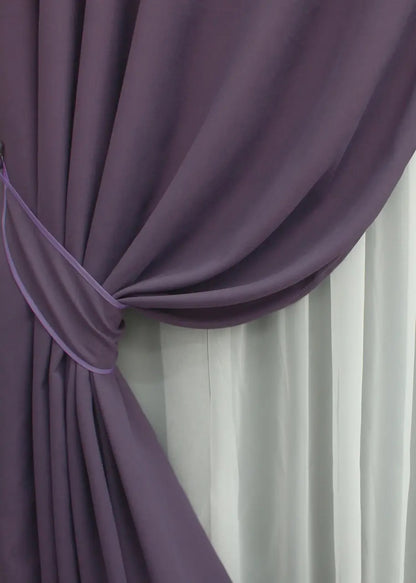 Luxurious Lilac Microvelvet Curtains – Set of 2 – 70% Light Blocking