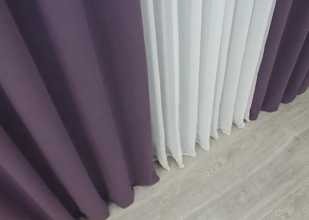 Luxurious Lilac Microvelvet Curtains – Set of 2 – 70% Light Blocking