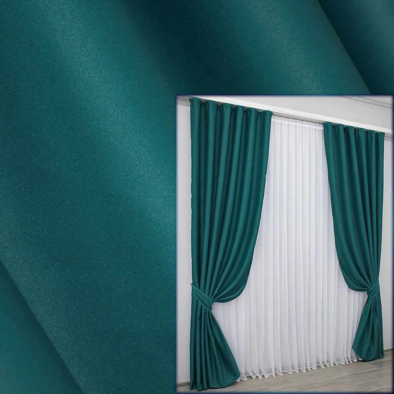 Elegant Emerald Blackout Curtains – Bagema Rvs Collection – Set of 2 – 95% Light Blocking