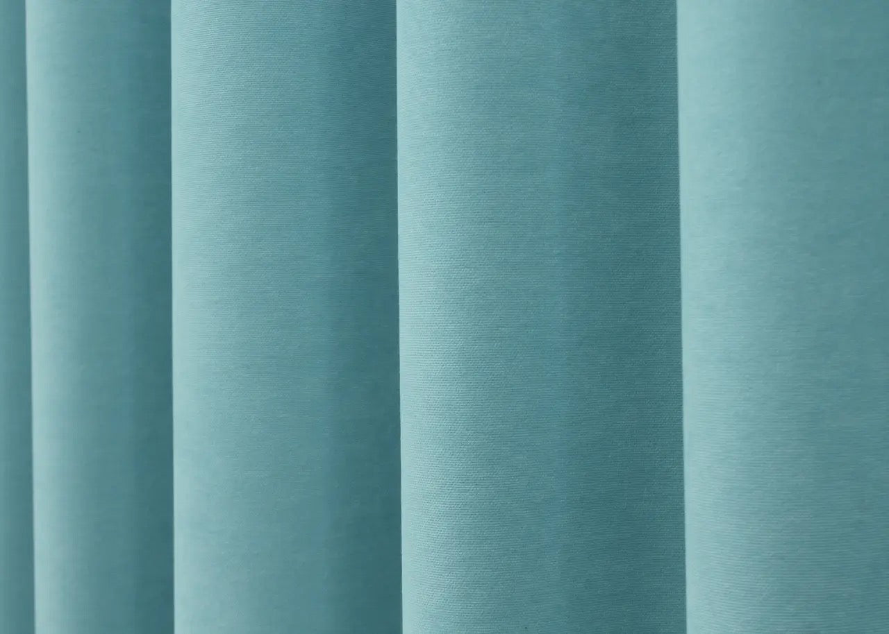 Elegant Sky Blue Microvelvet Curtains – Set of 2 – 70% Light Blocking