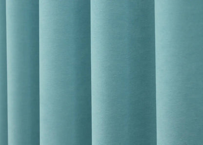 Elegant Sky Blue Microvelvet Curtains – Set of 2 – 70% Light Blocking