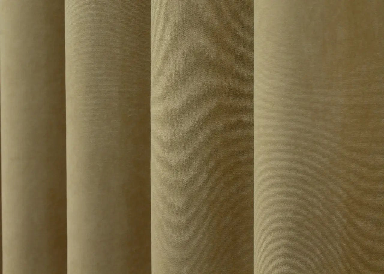 Elegant Sand Microvelvet Curtains – Set of 2 – 70% Light Blocking