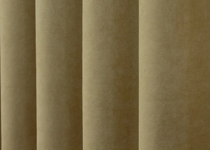 Elegant Sand Microvelvet Curtains – Set of 2 – 70% Light Blocking