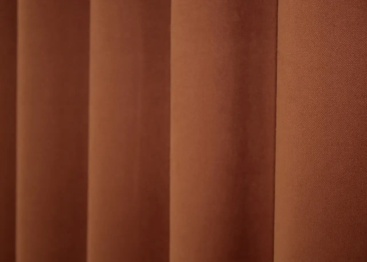 Elegant Terracotta Microvelvet Curtains – Set of 2 – 70% Light Blocking