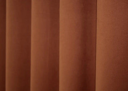 Elegant Terracotta Microvelvet Curtains – Set of 2 – 70% Light Blocking