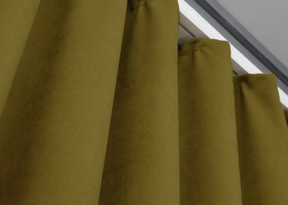 Luxurious Dark Mustard Microvelvet Curtains – Set of 2 – 70% Light Blocking