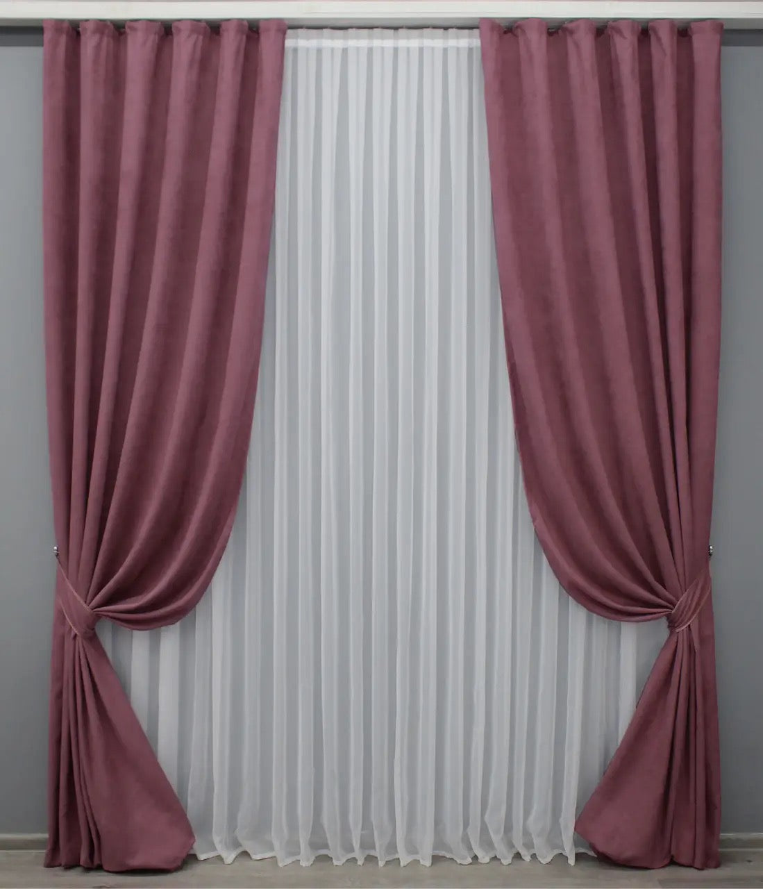 Elegant Dusty Rose Microvelvet Curtains – Set of 2 – 70% Light Blocking