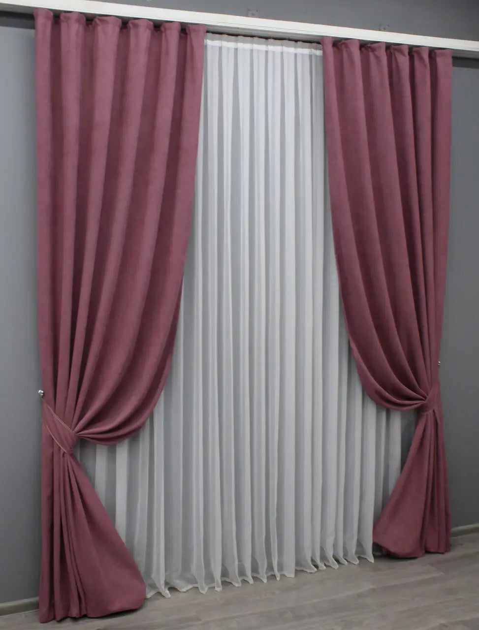 Elegant Dusty Rose Microvelvet Curtains – Set of 2 – 70% Light Blocking