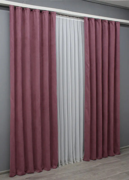 Elegant Dusty Rose Microvelvet Curtains – Set of 2 – 70% Light Blocking