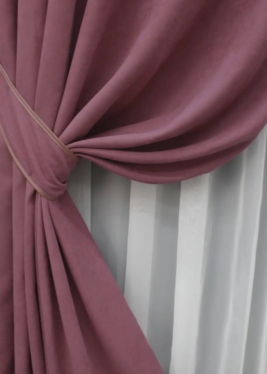 Elegant Dusty Rose Microvelvet Curtains – Set of 2 – 70% Light Blocking