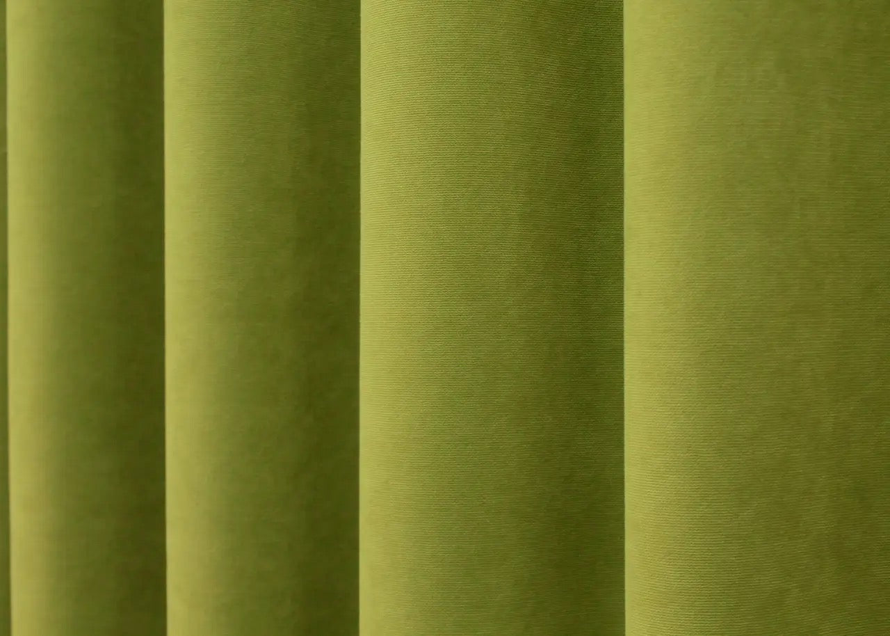 Vibrant Lime Green Microvelvet Curtains – Set of 2 – 70% Light Blocking