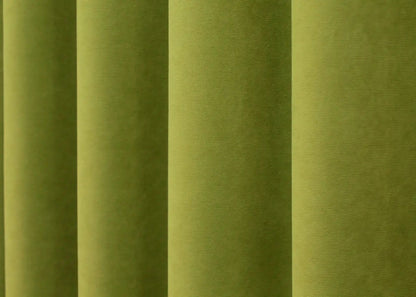 Vibrant Lime Green Microvelvet Curtains – Set of 2 – 70% Light Blocking