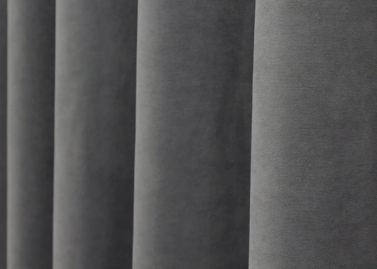 Elegant Gray Microvelvet Curtains – Set of 2 – 70% Light Blocking