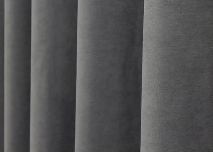 Elegant Gray Microvelvet Curtains – Set of 2 – 70% Light Blocking