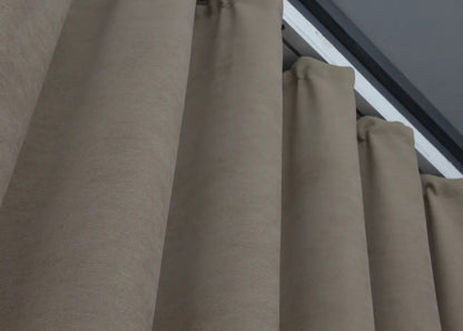 Elegant Taupe Microvelvet Curtains – Set of 2 – 70% Light Blocking