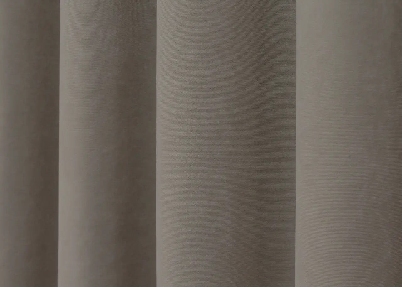 Elegant Taupe Microvelvet Curtains – Set of 2 – 70% Light Blocking