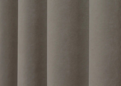 Elegant Taupe Microvelvet Curtains – Set of 2 – 70% Light Blocking