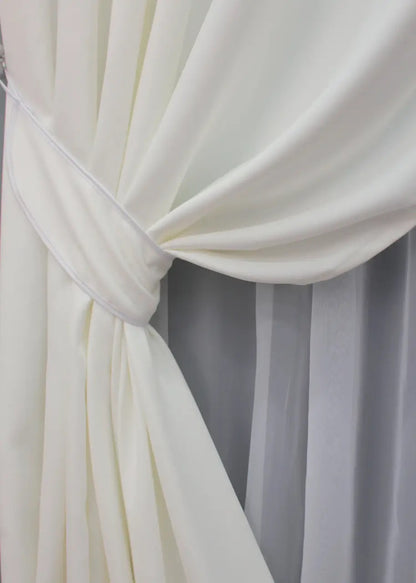 Elegant Milk White Microvelvet Curtains – Set of 2 – 70% Light Blocking