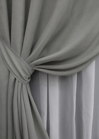 Elegant Light Gray Microvelvet Curtains – Set of 2 – 70% Light Blocking