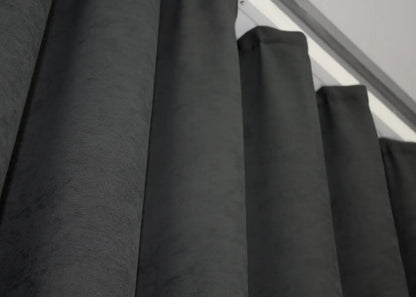 Elegant Dark Gray Microvelvet Curtains – Set of 2 – 70% Light Blocking