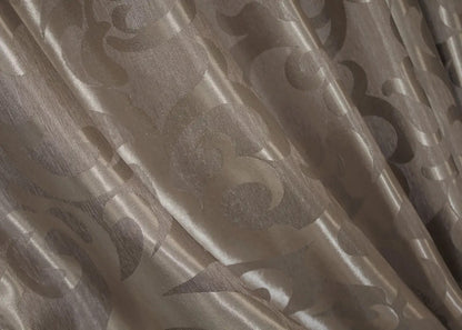 Elegant Cocoa Jacquard Curtains – Venzel Collection – Set of 2 – 65% Light Blocking