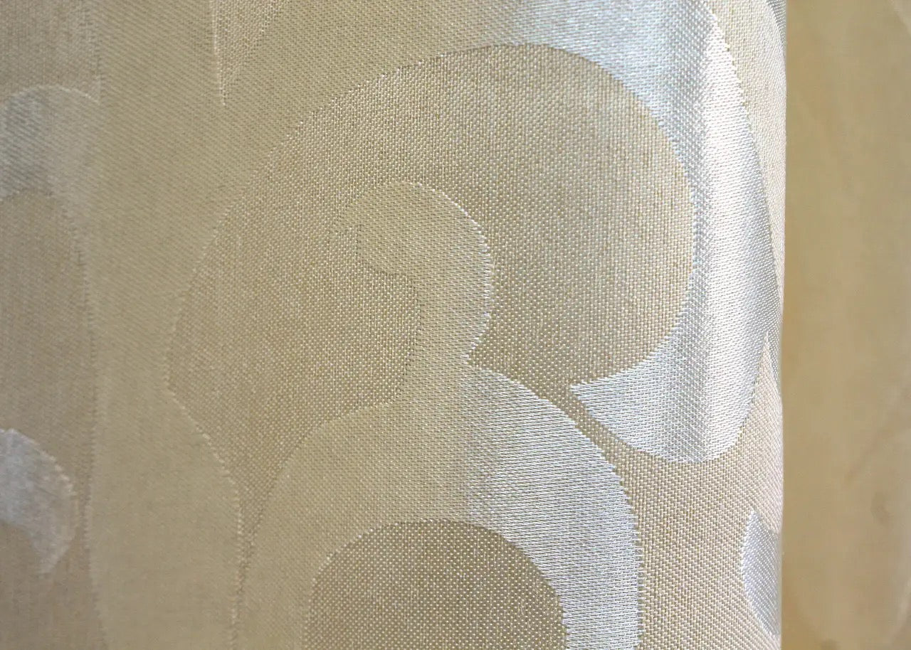 Elegant Cream Jacquard Curtains – Venzel Collection – Set of 2 – 65% Light Blocking