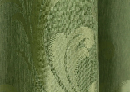 Elegant Light Green Jacquard Curtains – Lilia Collection – Set of 2 – 65% Light Blocking