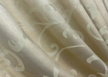 Elegant Beige Jacquard Curtains with Lurex – Allure Collection – Set of 2 – 65% Light Blocking