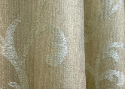 Elegant Beige Jacquard Curtains with Lurex – Allure Collection – Set of 2 – 65% Light Blocking