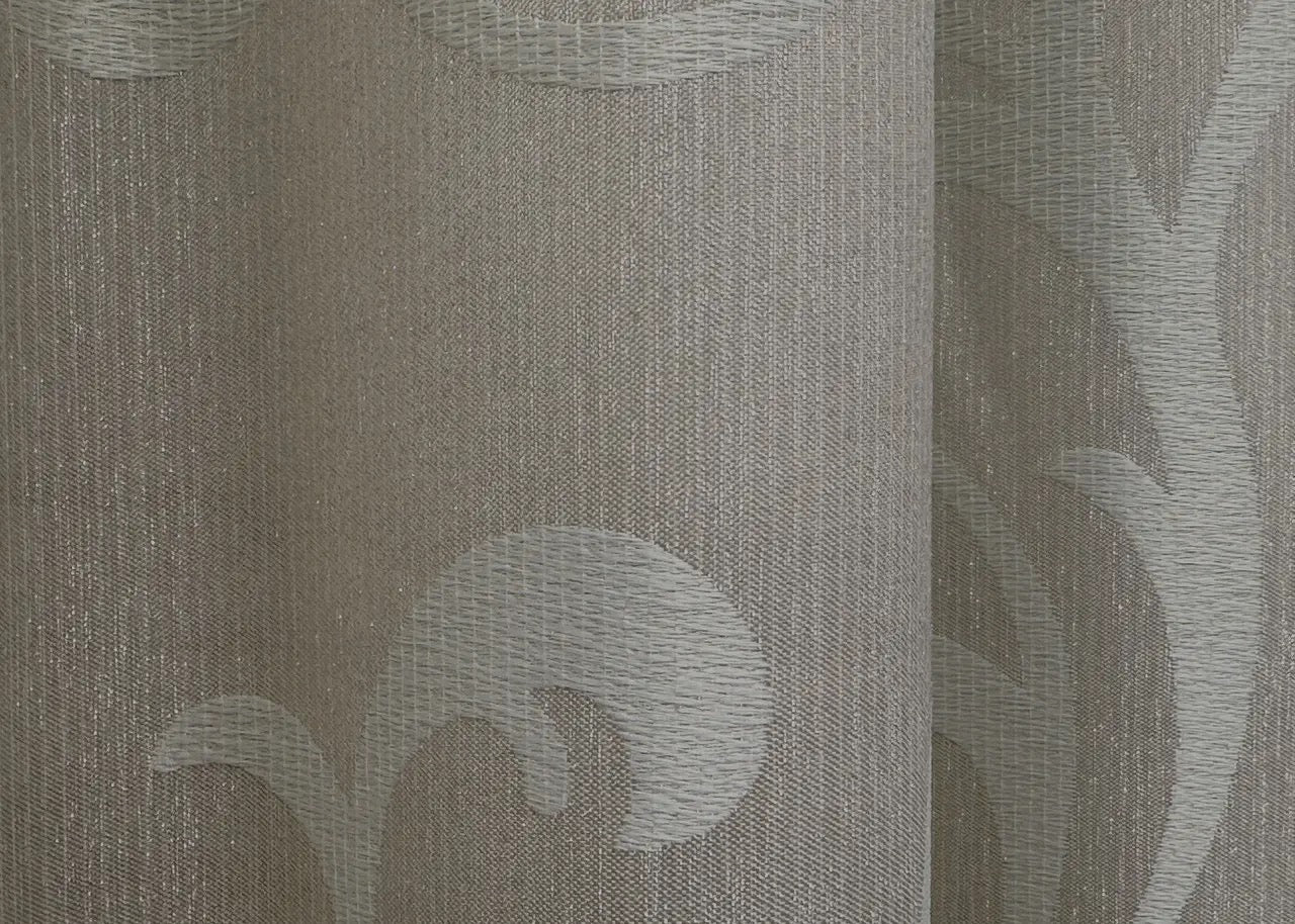 Elegant Champagne Beige Jacquard Curtains with Lurex – Allure Collection – Set of 2 – 65% Light Blocking