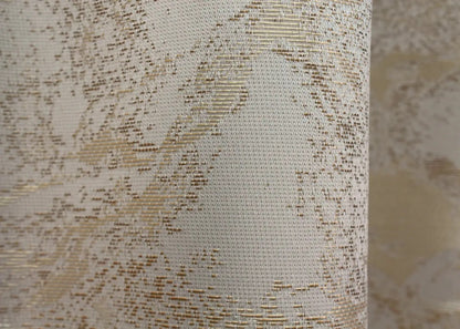 Elegant Ivory & Beige Jacquard Curtains – Marble Al3 Collection – Set of 2 – 70% Light Blocking