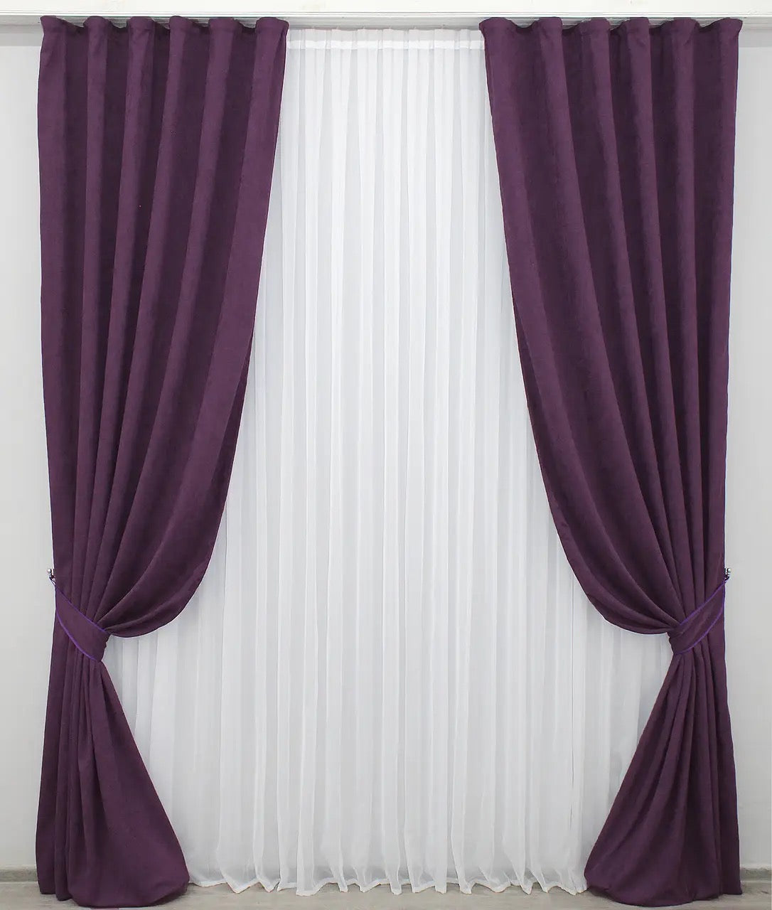 Elegant Deep Plum Microvelvet Curtains – Spring Sale – Limited Stock!