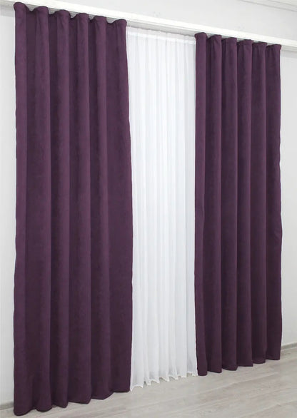 Elegant Deep Plum Microvelvet Curtains – Spring Sale – Limited Stock!