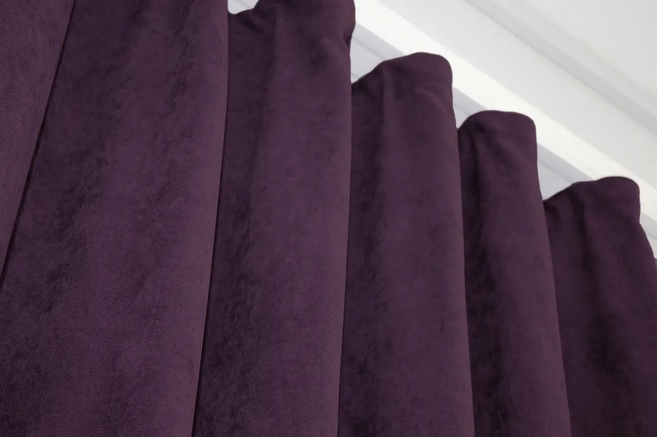 Elegant Deep Plum Microvelvet Curtains – Spring Sale – Limited Stock!