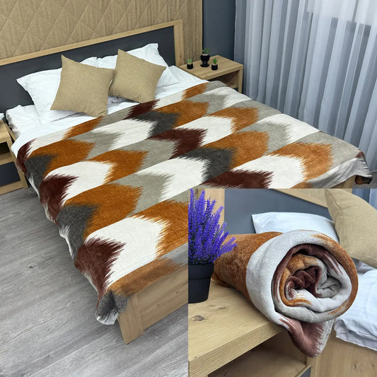 Плед-покривало велсофт DECORATOR ETHNIC MODERN 150×210 см, різнобарвне