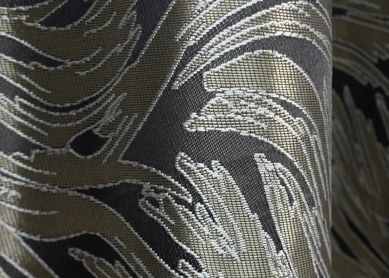 Elegant Graphite with Beige Jacquard Curtains – Magic Collection – Set of 2 – 65% Light Blocking