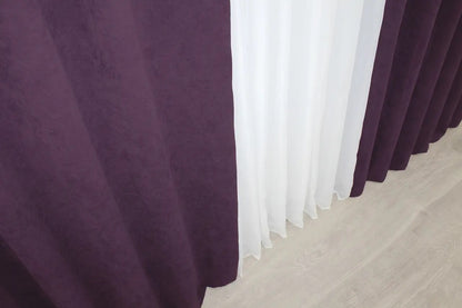 Elegant Deep Plum Microvelvet Curtains – Set of 2 – 70% Light Blocking