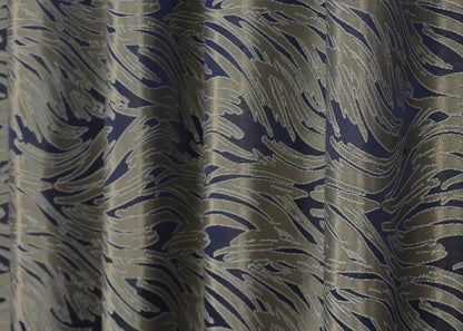 Elegant Blue with Beige Jacquard Curtains – Magic Collection – Set of 2 – 65% Light Blocking