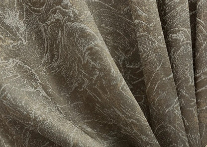 Elegant Cappuccino Jacquard Curtains – Fantasy Collection – Set of 2 – 65% Light Blocking