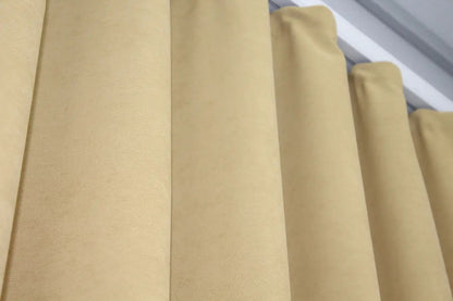 Elegant Beige Microvelvet Curtains – Set of 2 Panels – 70% Light Blocking